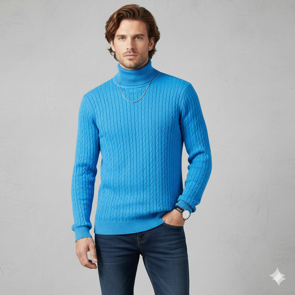 Feiner Herren Strickpullover mit Rollkragen