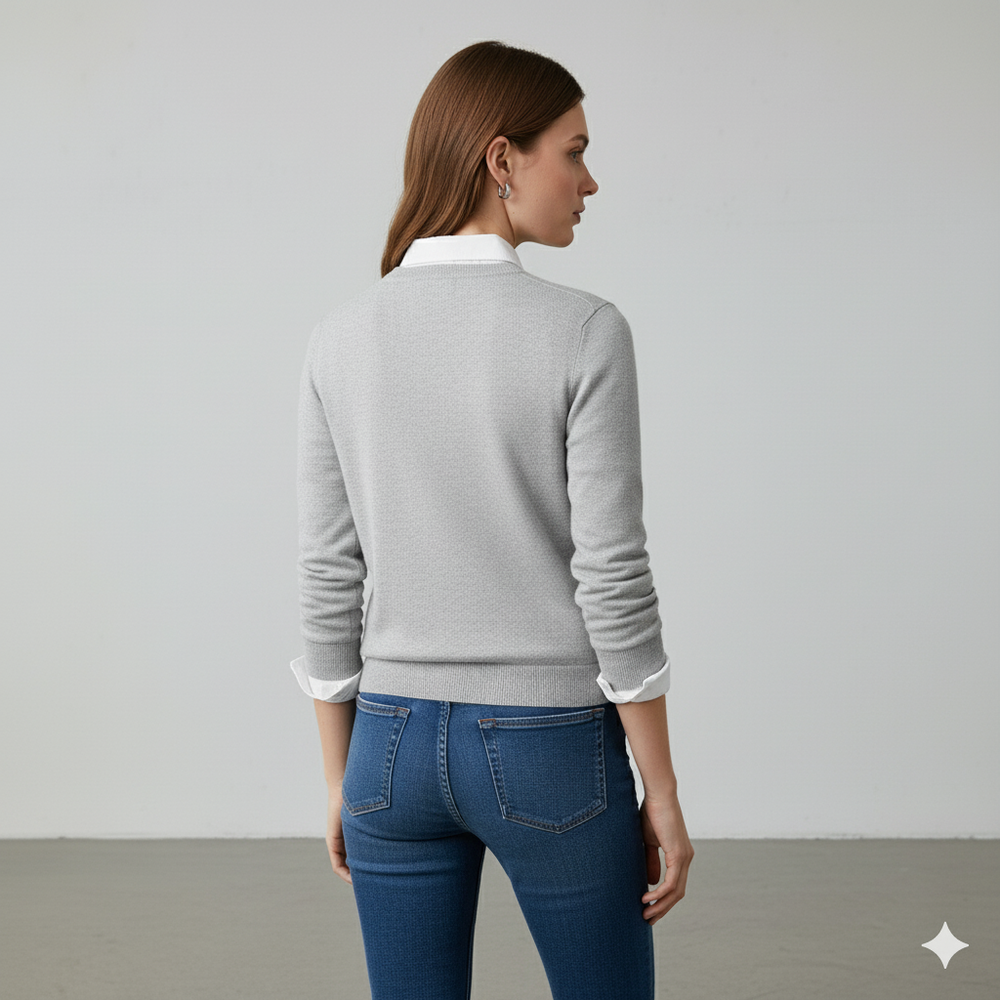 Kuscheliger Damen Strickpullover mit Rundhalsausschnitt | Winter | Elegant