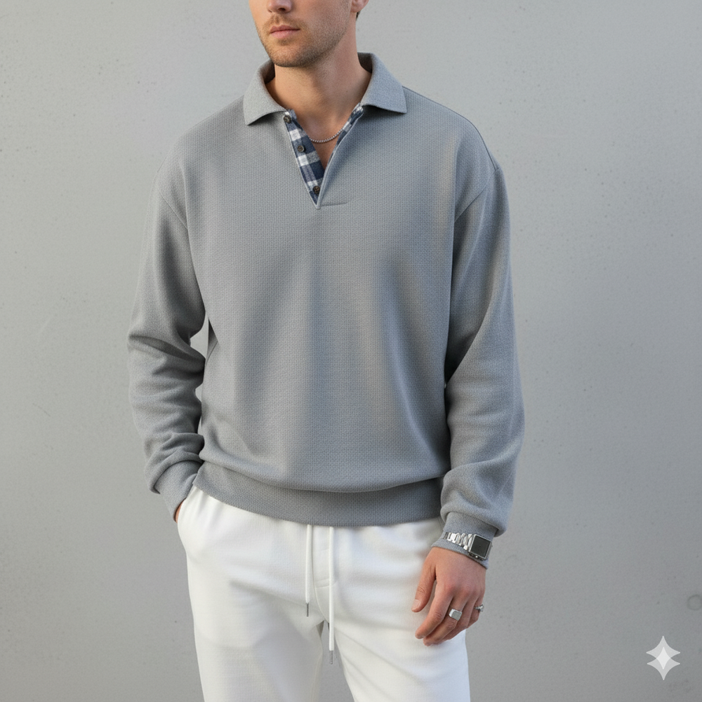 Lässiger Herrenpullover mit Reverskragen | Bequem | Freizeit