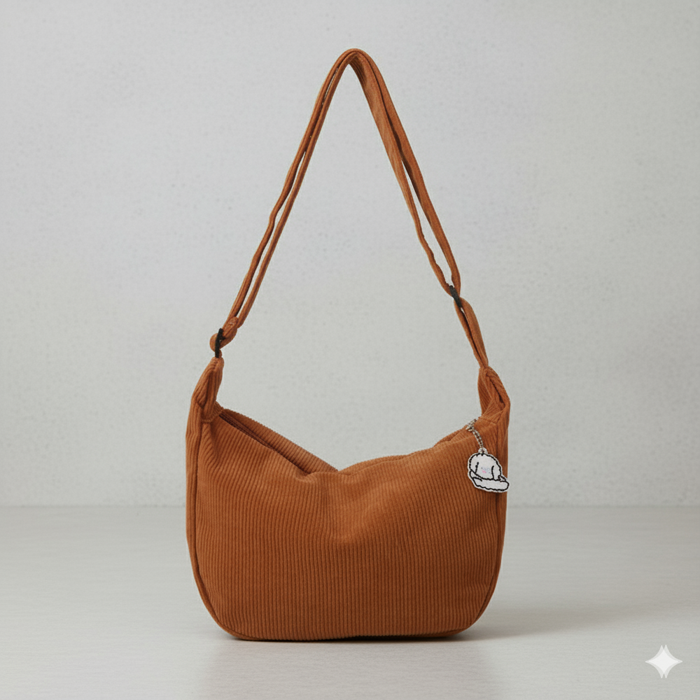 Lässige Damen Umhängetasche aus Cord | Leicht & Bequem