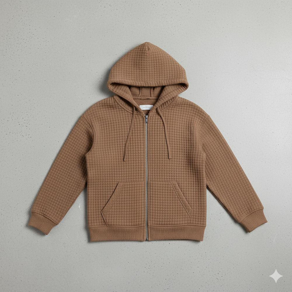 Leichter Damen Kapuzen Strickjacke mit Reißverschluss | Übergang