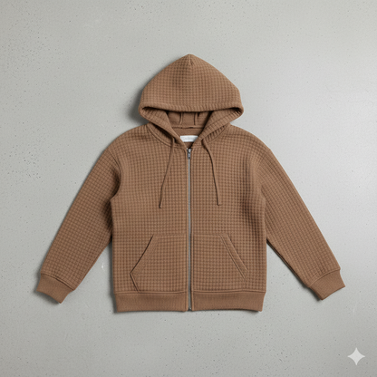 Leichter Damen Kapuzen Strickjacke mit Reißverschluss | Übergang