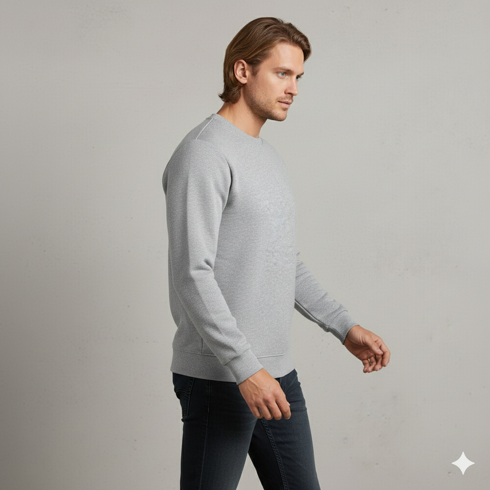 Herren Sweatshirt mit Rundhalsausschnitt