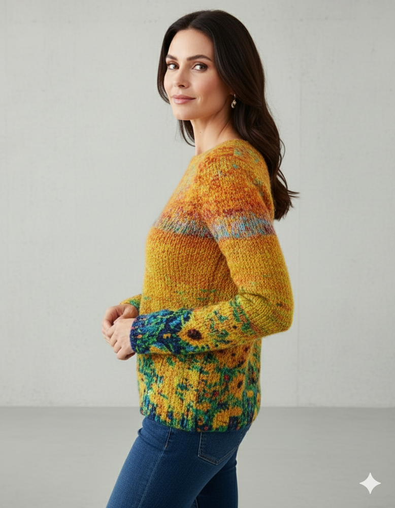 Damen Strickpullover mit Rundhals | Winter | Norweger-Muster