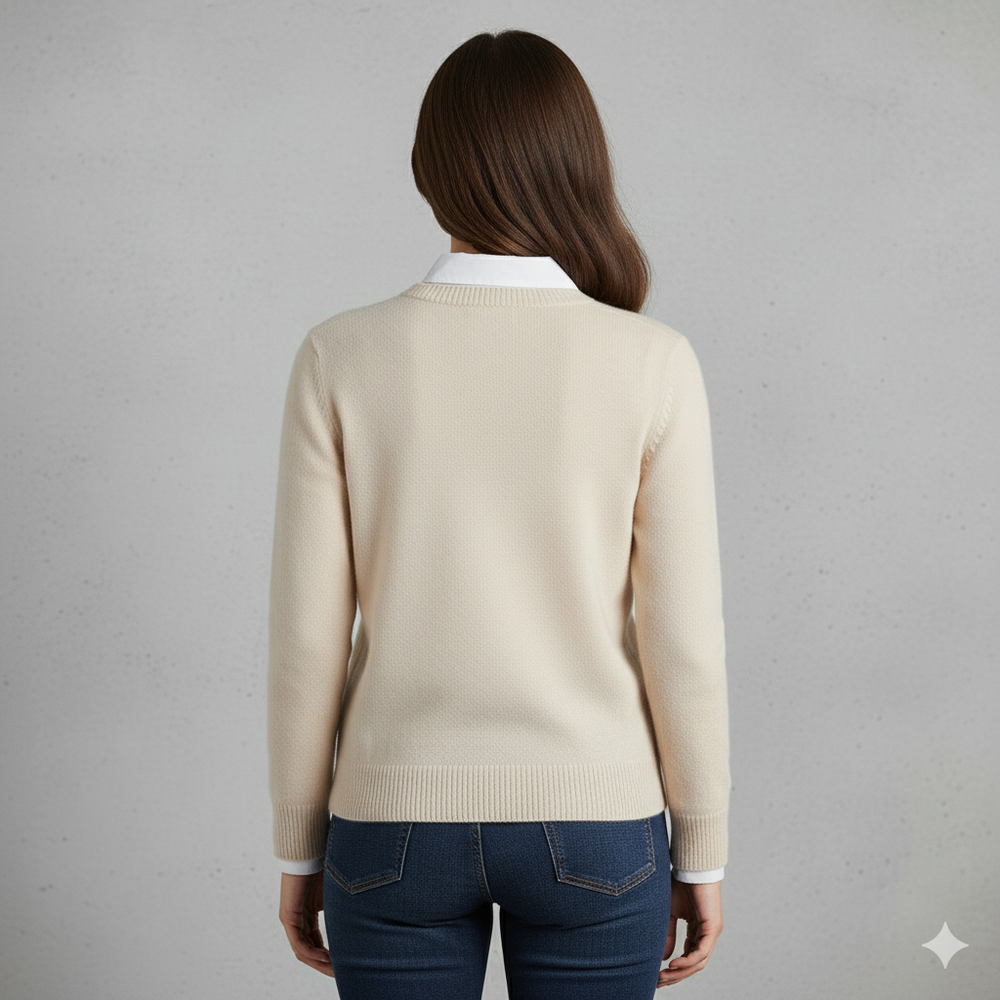 Kuscheliger Damen Strickpullover mit Rundhalsausschnitt | Winter | Elegant