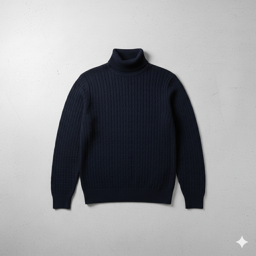 Herren Strickpullover mit Rollkragen | Slim Fit | Winter