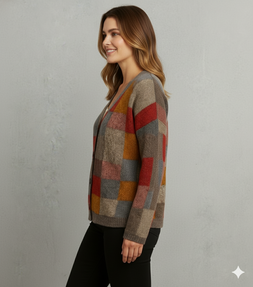 Damen Strickjacke mit abstraktem Print | Herbst/Winter | Stylisch