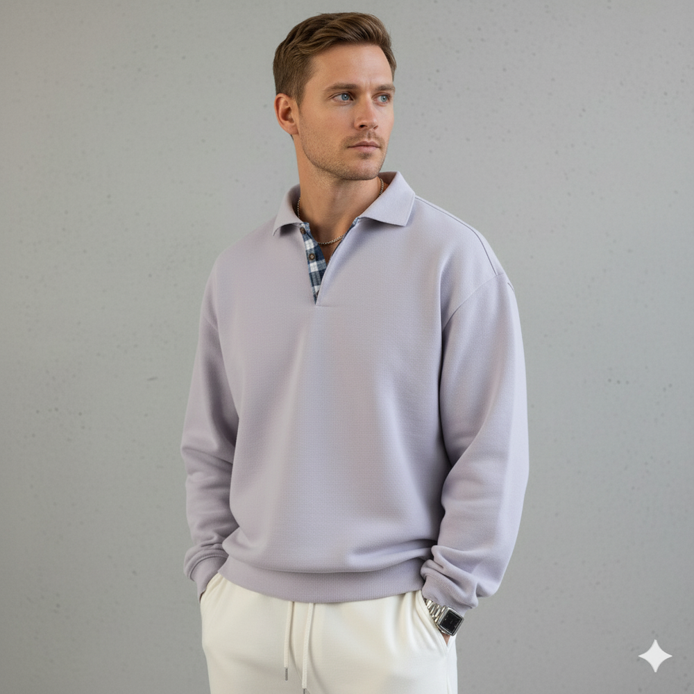 Lässiger Herrenpullover mit Reverskragen | Bequem | Freizeit