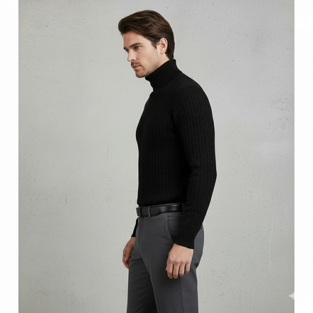 Herren Strickpullover mit Rollkragen | Slim Fit | Winter