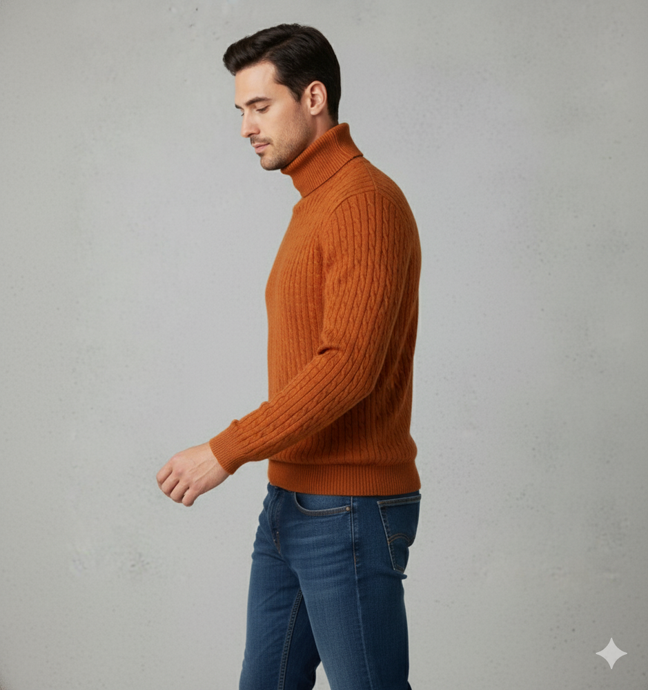 Herren Strickpullover mit Rollkragen | Slim Fit | Winter