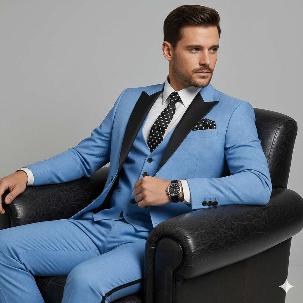 Herren 3-teiliger Anzug Slim Fit | Business Hochzeit Smoking