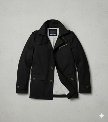 Eleganter Herren Trenchcoat mit Reverskragen | Herbst Übergang