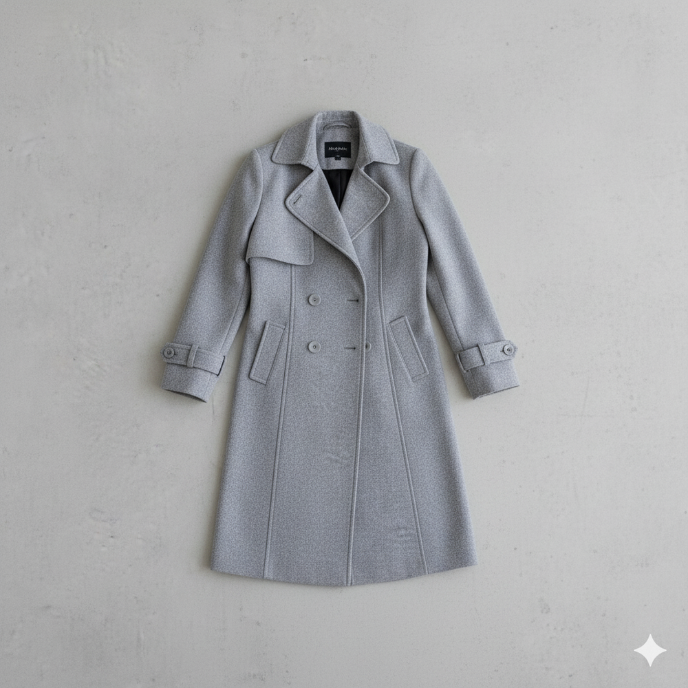 Damen Wollmantel mit Reverskragen | Elegant & Mittellang | Herbst/Winter