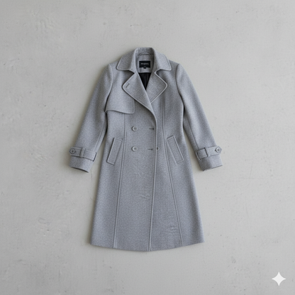 Damen Wollmantel mit Reverskragen | Elegant & Mittellang | Herbst/Winter