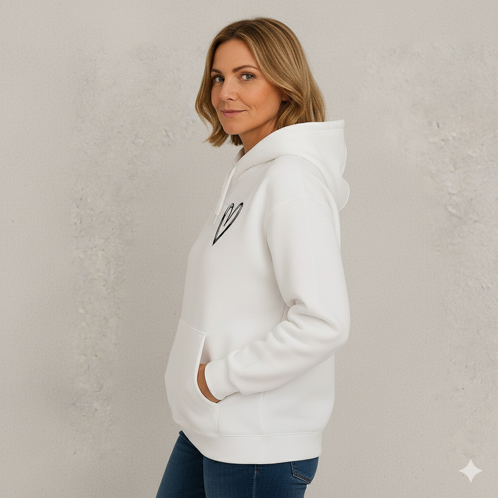 Damen Hoodie mit Herz Print | Lässig & Bequem