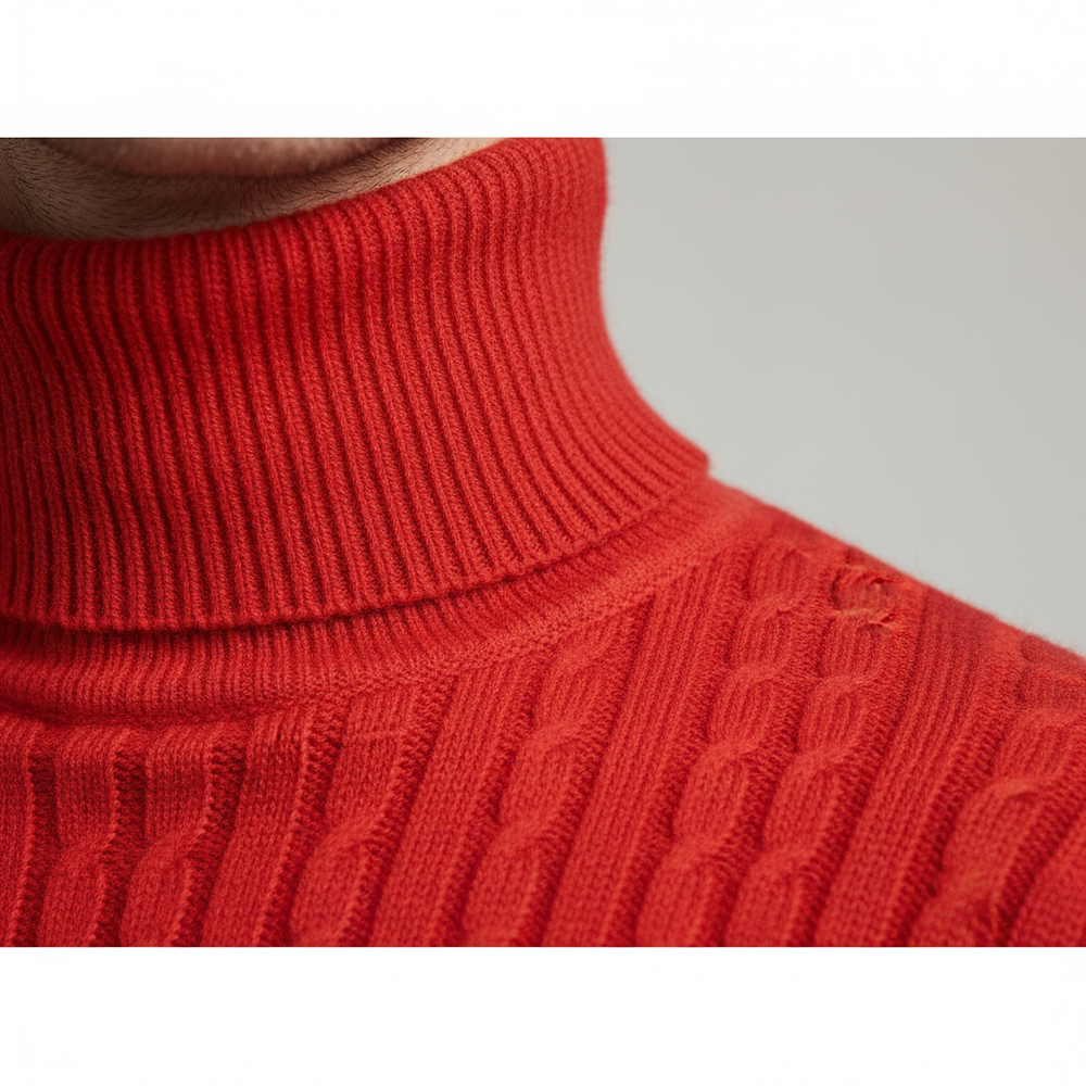 Feiner Herren Strickpullover mit Rollkragen