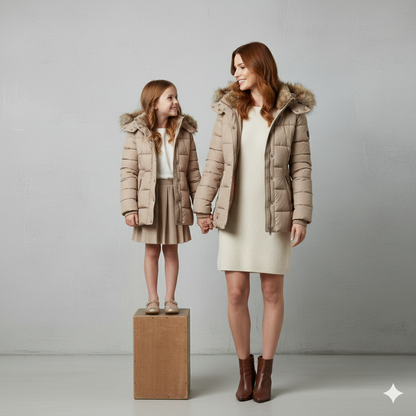 Damen Winterjacke mit Fellkapuze | Warm & Figurbetont