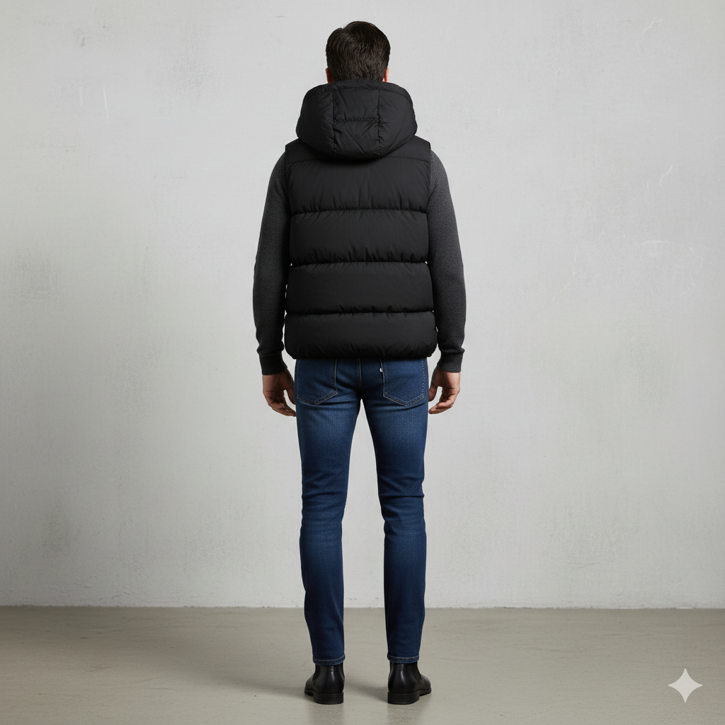 Herren Steppweste mit Kapuze | Warm & Bequem | Herbst/Winter