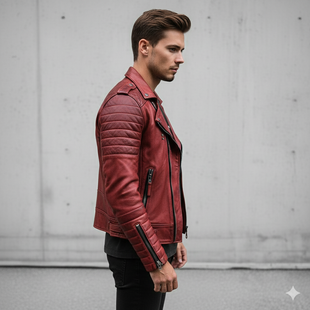 Herren Bikerjacke aus Veganleder | Modern & Casual