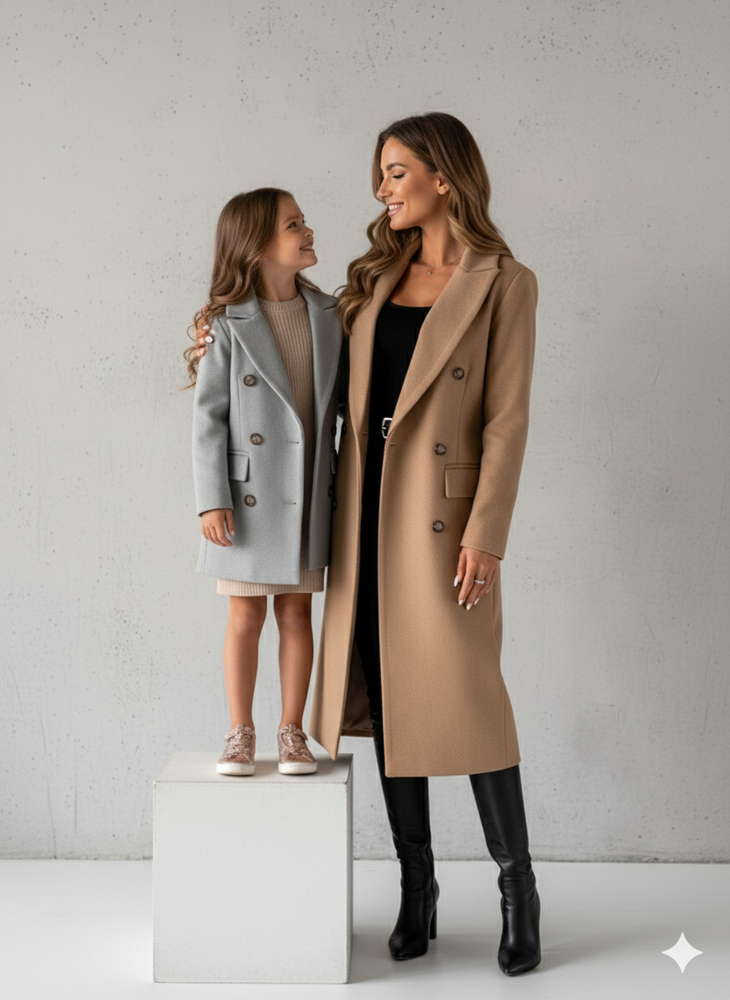 Damen Mantel mit Reverskragen | Doppelreihig & Elegant | Herbst/Winter