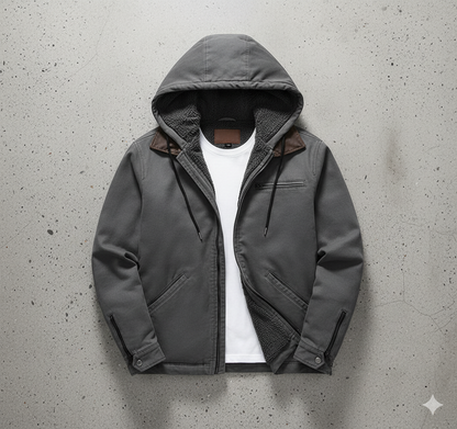 Warme Herren Kapuzenjacke mit Fleecefutter | Herbst Winter