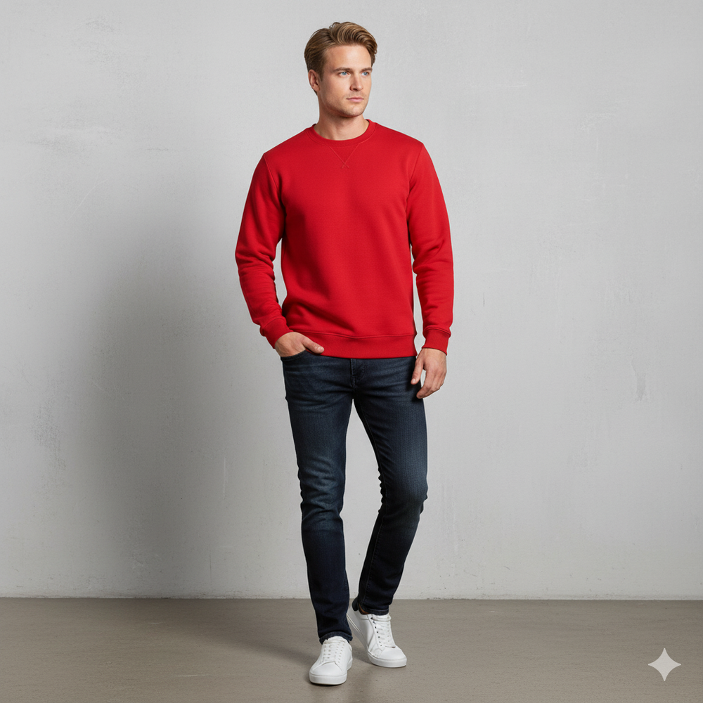 Herren Sweatshirt mit Rundhalsausschnitt