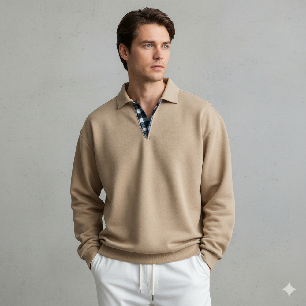 Lässiger Herrenpullover mit Reverskragen | Bequem | Freizeit