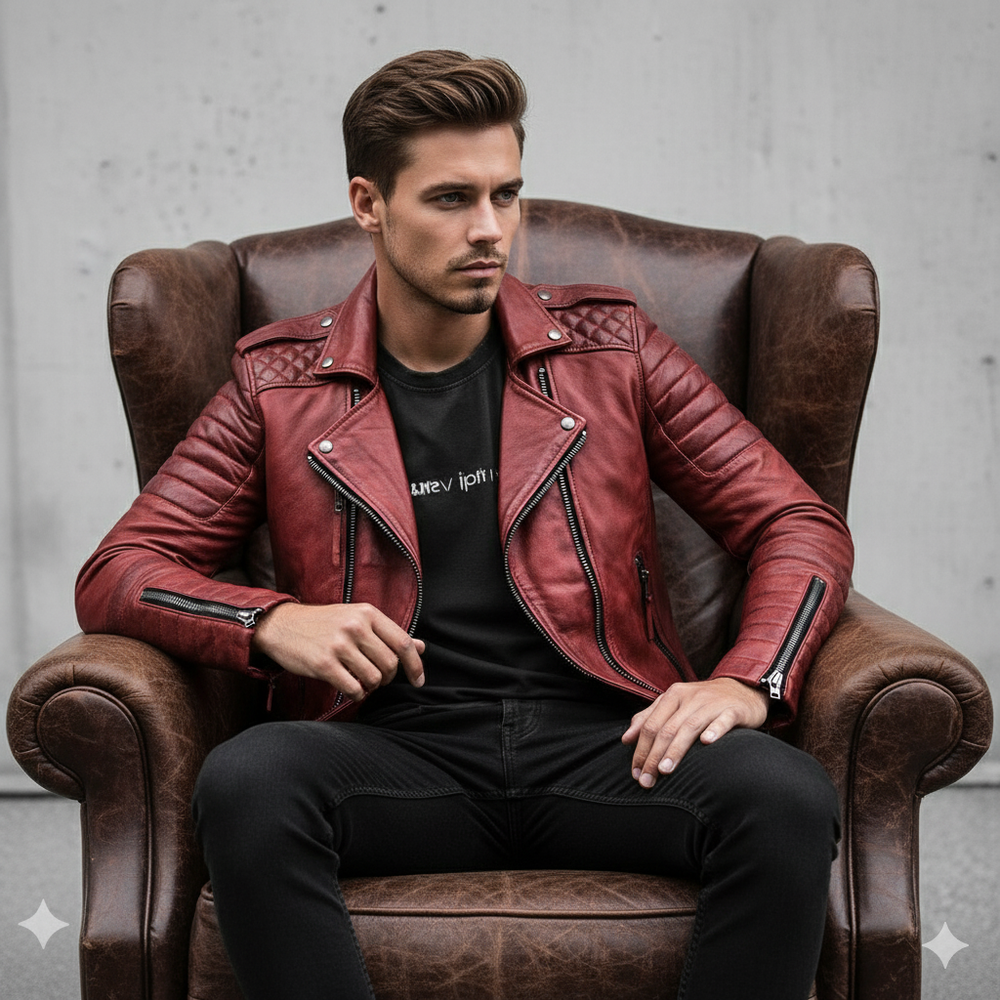 Herren Bikerjacke aus Veganleder | Modern & Casual