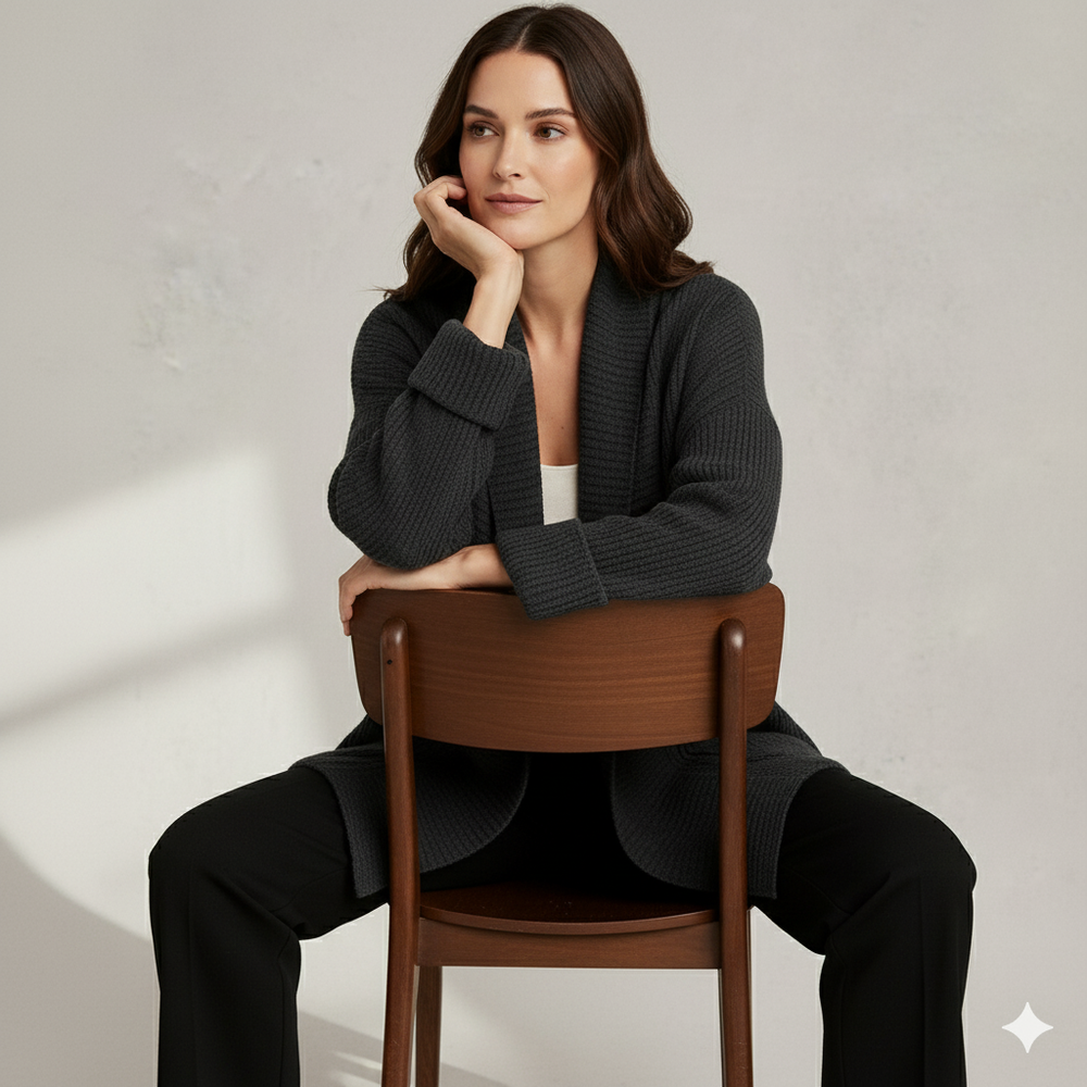 Damen Strickjacke mit Reverskragen | Warm & Lässig Winter