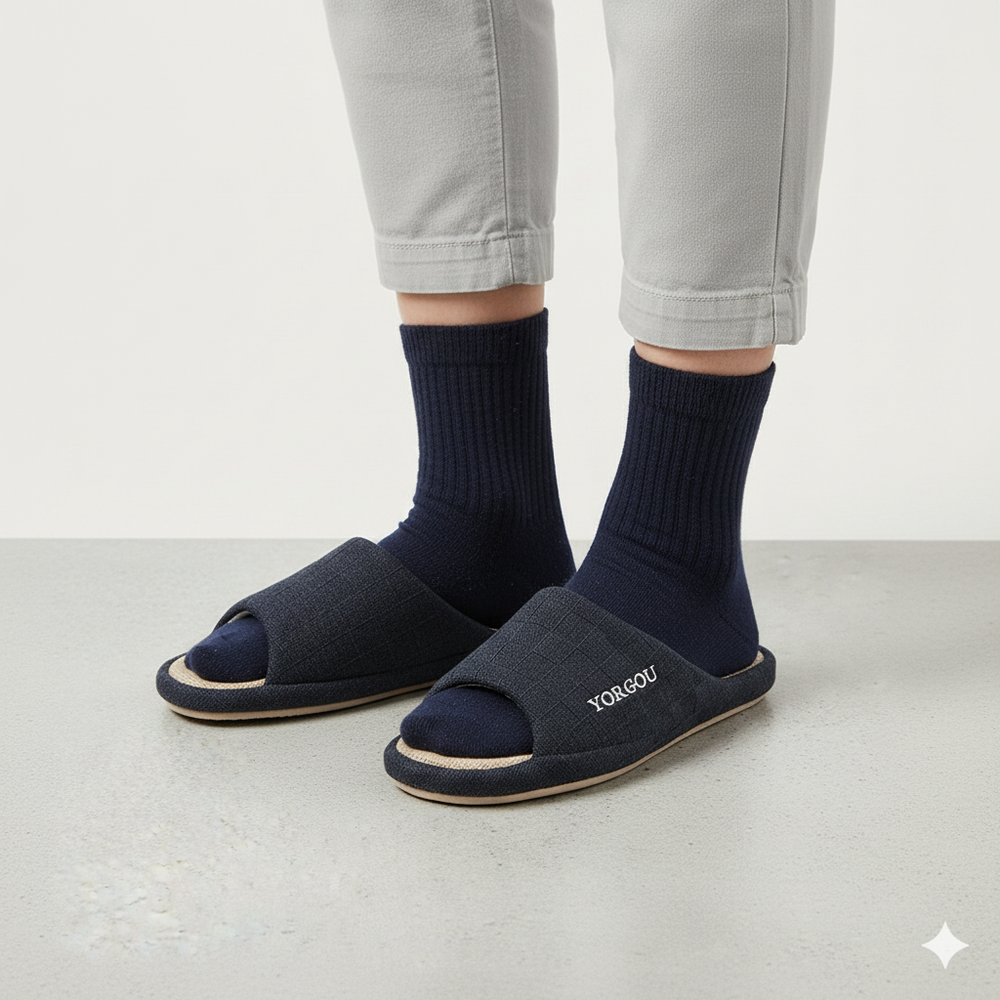 Leichte Damen Hausschuhe aus Leinen | Atmungsaktiv & für drinnen