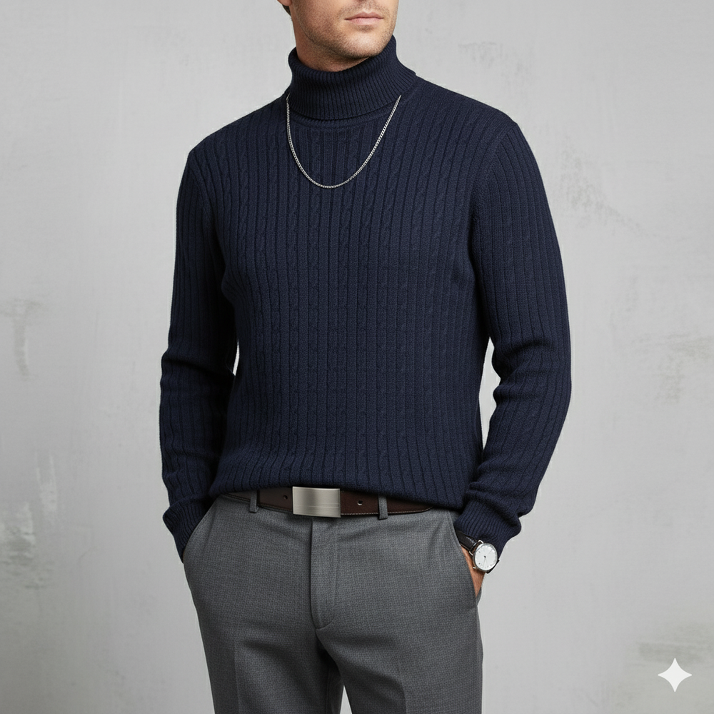 Feiner Herren Strickpullover mit Rollkragen