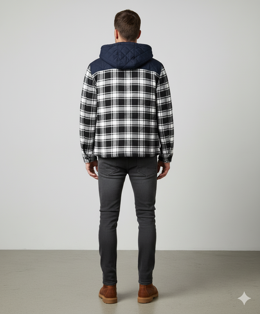 Gepolsterte Herrenjacke mit Karomuster | Warm & Casual Winter