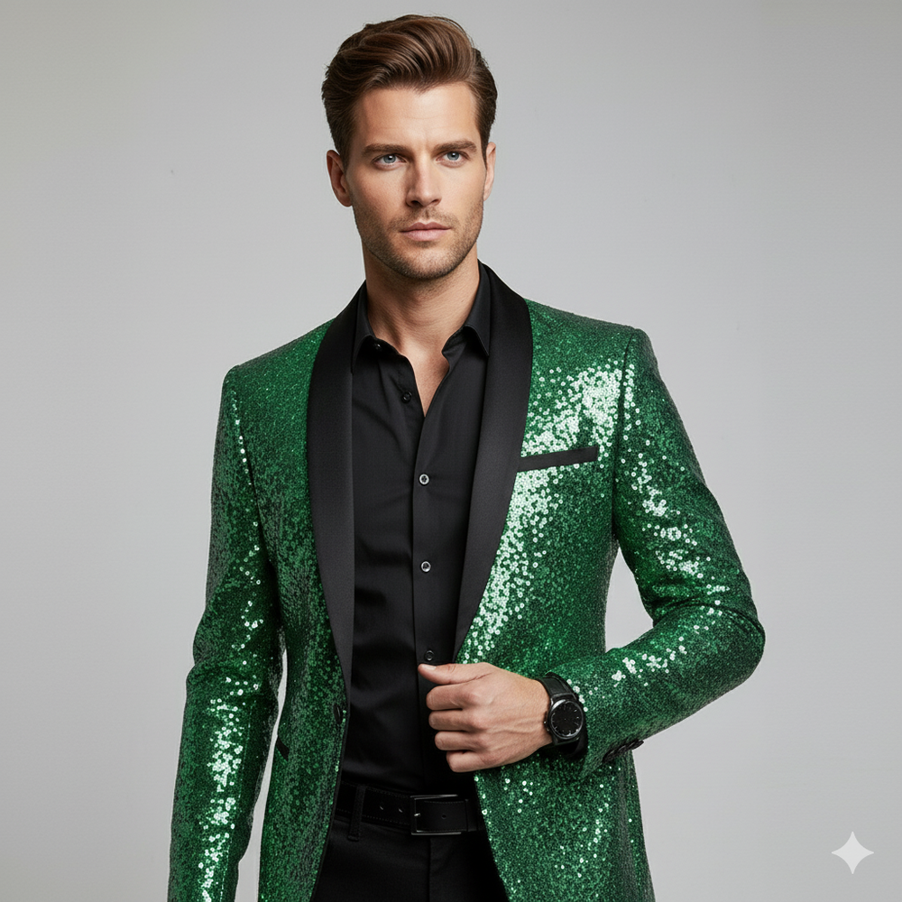 Herren Sakko mit Pailletten | Festlich & Elegant | Slim Fit