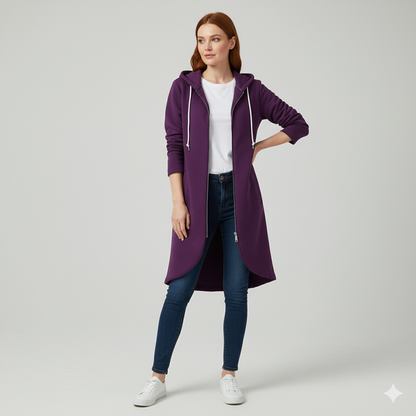 Damen Sweatjacke mit Kapuze & Reißverschluss | Herbst/Winter