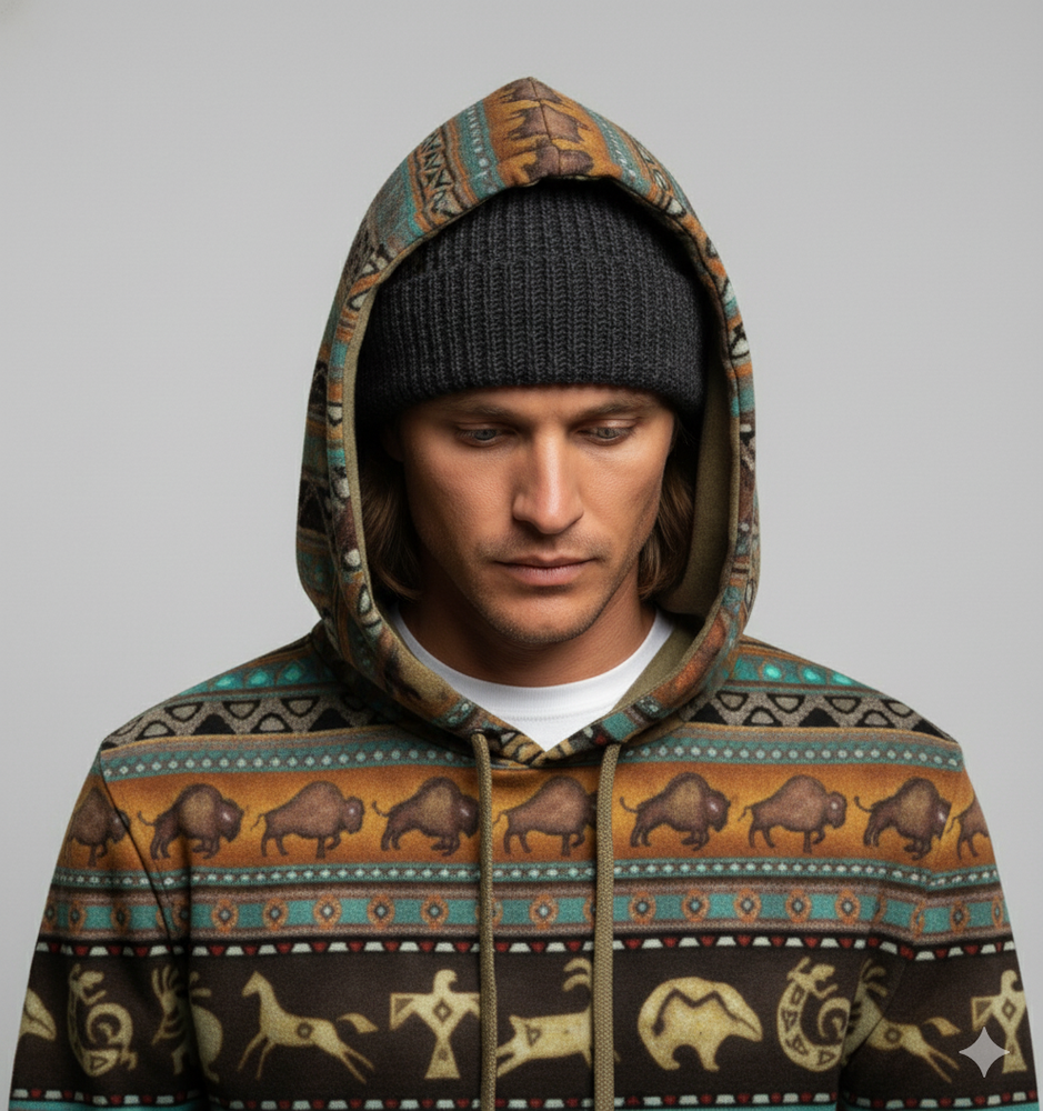 Herren Hoodie mit Muster | Lässig & Warm | Herbst/Winter