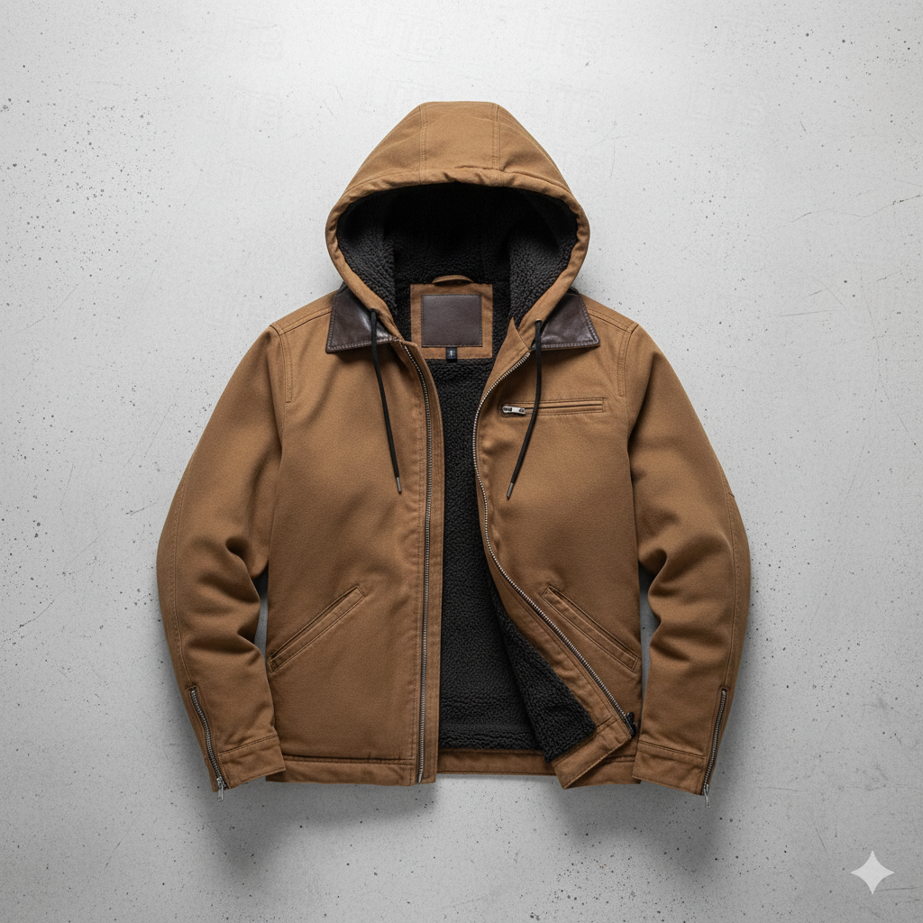Warme Herren Kapuzenjacke mit Fleecefutter | Herbst Winter