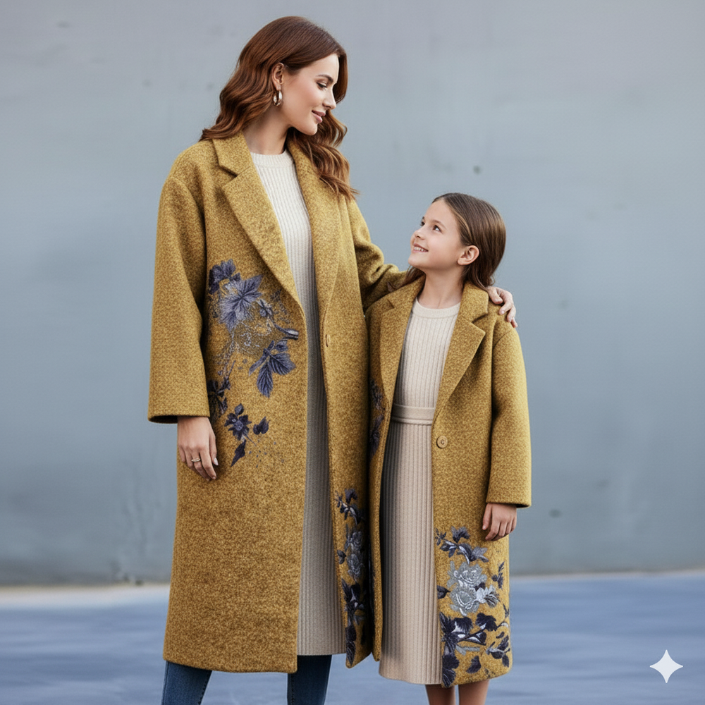 Damen Wollmantel mit Karomuster | Oversize & Warm | Winter