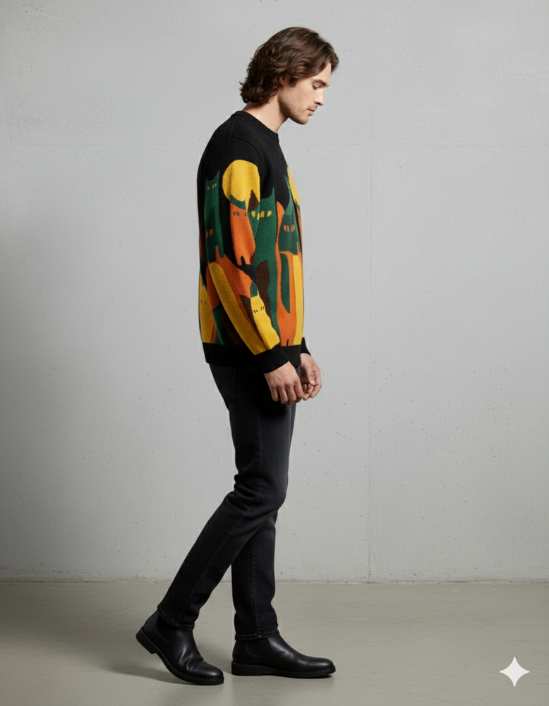 Moderner Herrenpullover mit Print | Lässig & Stylisch | Herbst/Winter