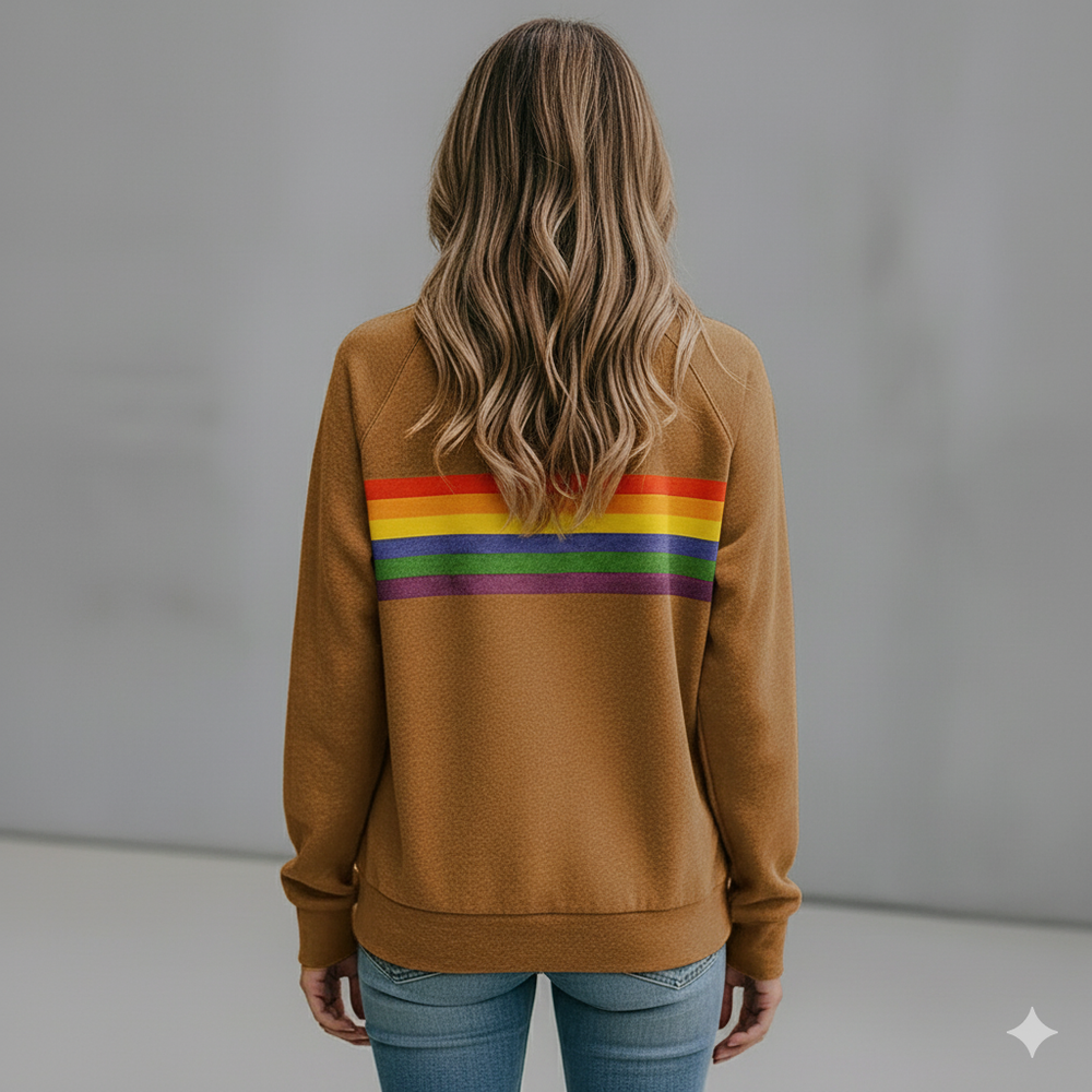 Damen Pullover mit Rundhalsausschnitt | Gestreift & Freizeit