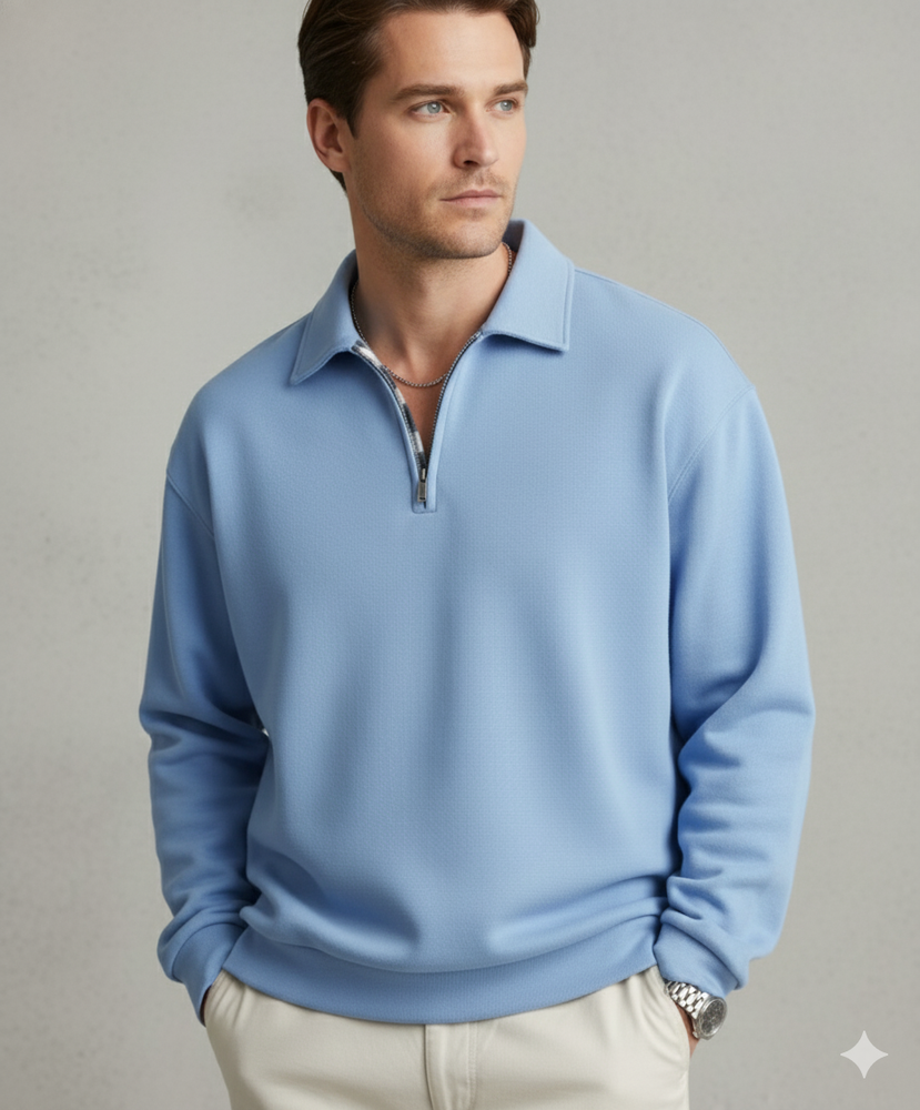 Lässiger Herrenpullover mit Reverskragen | Bequem | Freizeit