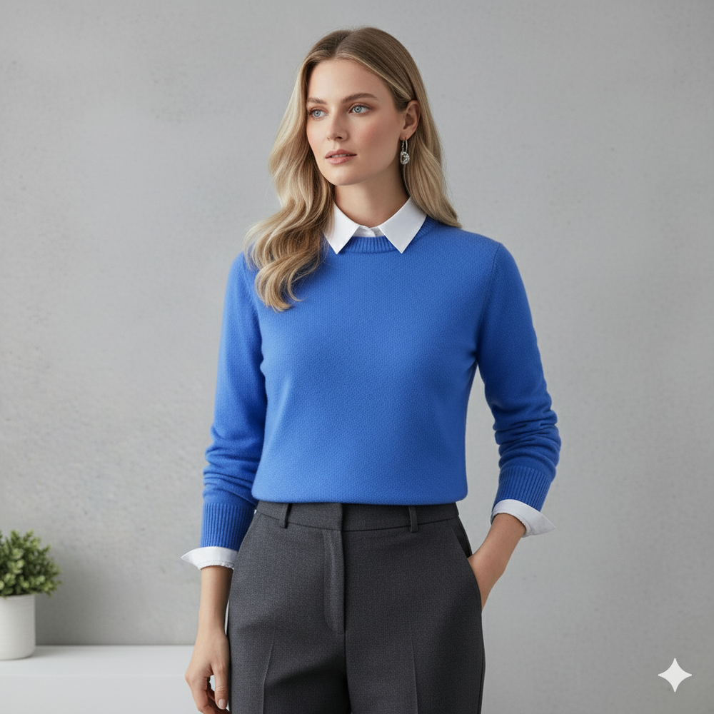 Kuscheliger Damen Strickpullover mit Rundhalsausschnitt | Winter | Elegant