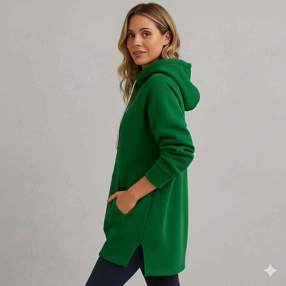 Lässiges Damen Hoodie Kleid mit Kordelzug | Bequem für Freizeit