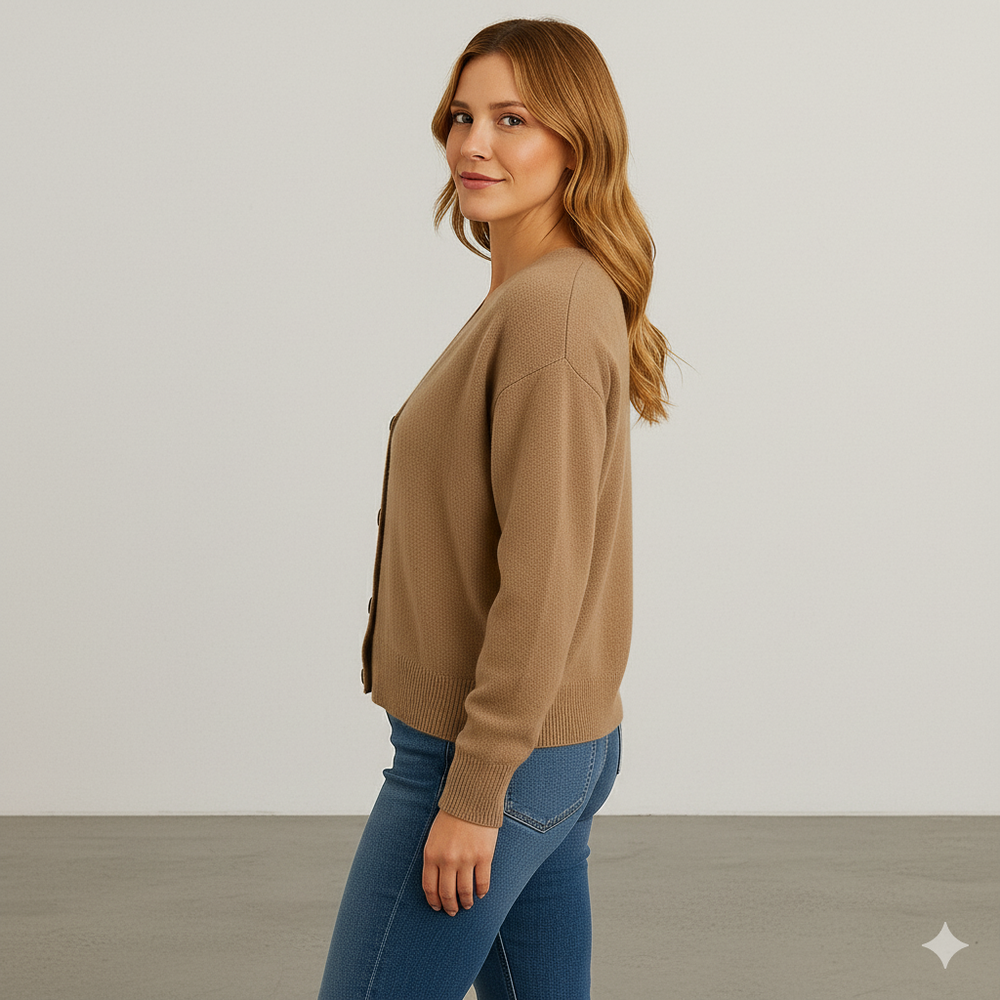 Damen Strickjacke mit V-Ausschnitt | Herbst & Übergang