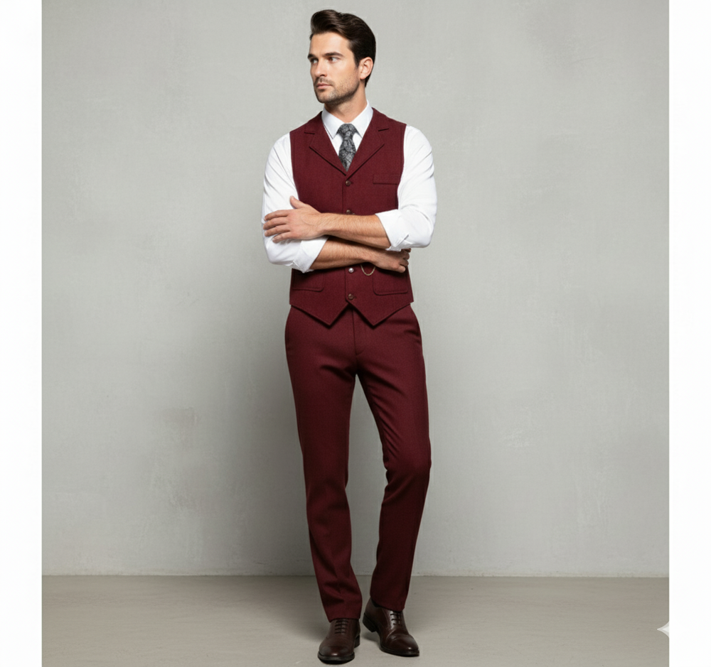 Herren Weste mit Fischgrätenmuster | Elegant & Modern | Herbst/Winter