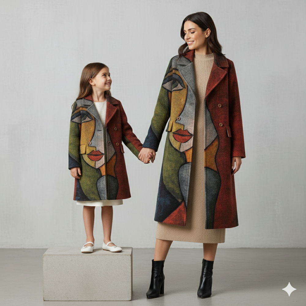 Damen Wollmantel mit Karomuster | Oversize & Warm | Winter