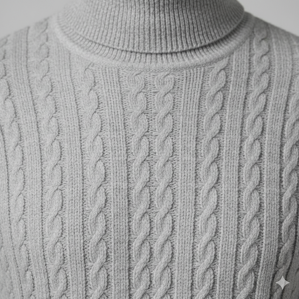 Feiner Herren Strickpullover mit Rollkragen