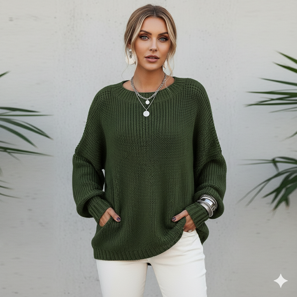 Locker gestrickter Damenpullover | Oversize & Freizeit