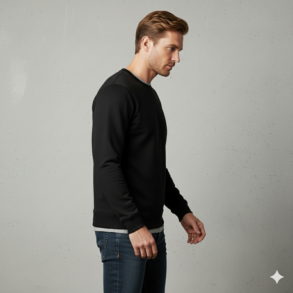 Herren Sweatshirt mit Rundhalsausschnitt
