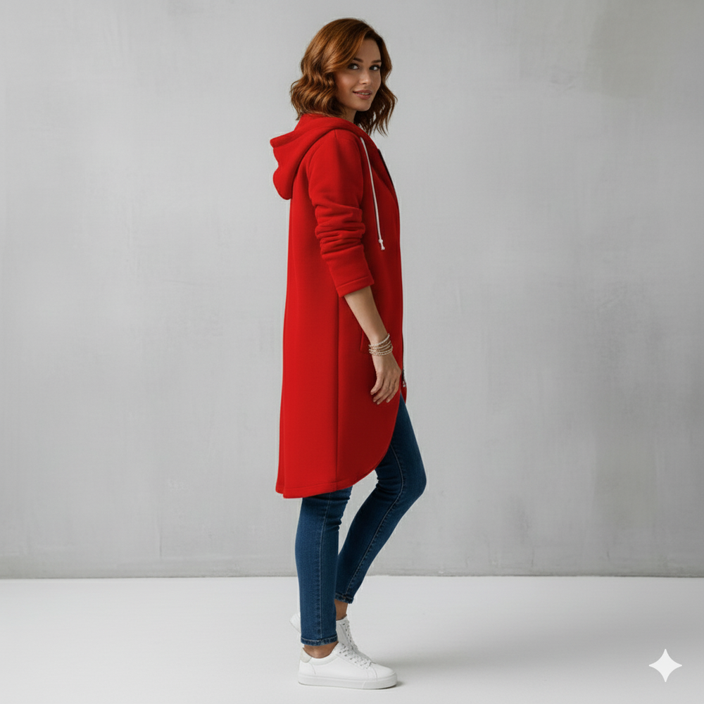 Damen Sweatjacke mit Kapuze & Reißverschluss | Herbst/Winter