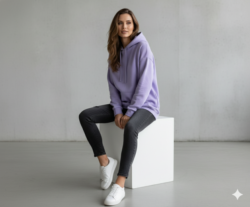 Lässiger Damen Hoodie mit Rückendruck